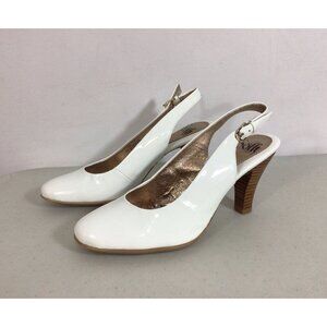 Softt White Patent Leather Heels Pumps Womens 8.5 New